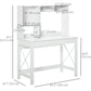 Computer Desk with Hutch and Storage Shelves - White