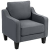 Linen Accent Armchair with Pocket Spring - Charcoal Grey