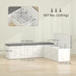 L-Shaped Cushioned Shoe Storage Bench - White