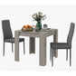 Dining Table Set for 2, Square Kitchen Table and Chairs, Dining Room Table and PU Leather Upholstered Chairs, Grey