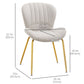 Dining Chairs Set of 2, Modern Accent Chair with Cushioned Backrest, Upholstery for Living Room, Cream White