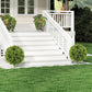 Artificial Boxwood Topiary Trees Set of 2 with Ground Stake, UV Resistant Fake Plants for Indoor Outdoor, Green