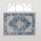5x7 Area Rug, Vintage Machine Washable Rug, Non-Slip Floor Carpet for Living Room, Bedroom, Dining Room, Blue