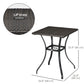 Patio Wicker Dining Table with Umbrella Hole, 34 Inch Outdoor PE Rattan Coffee Table with Plastic Board Under the Woven Table Top for Patio, Garden, Balcony, Mixed Brown