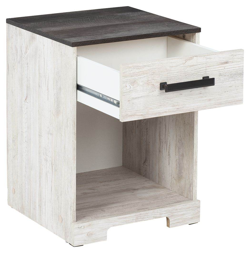 Shawburn - Whitewash / Charcoal Gray - One Drawer Night Stand - Forward Furniture