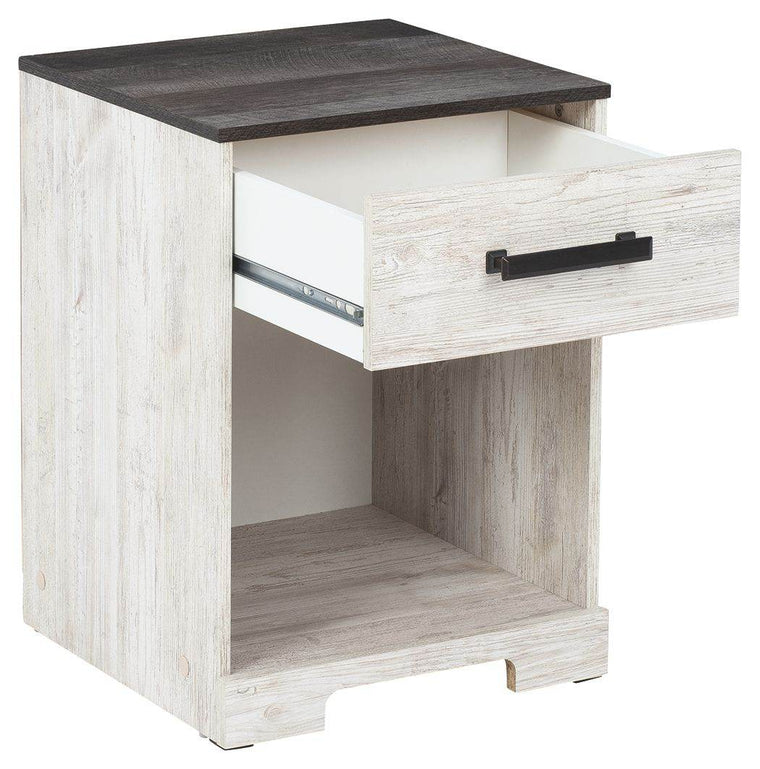 Shawburn - Whitewash / Charcoal Gray - One Drawer Night Stand - Forward Furniture