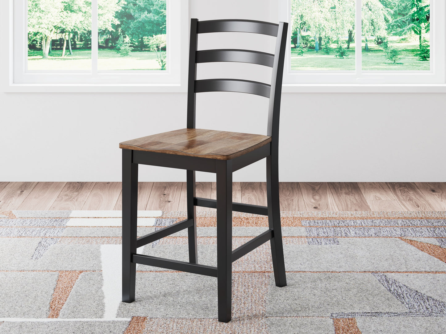 Wildenauer - Brown / Black - Barstool (Set of 2)