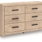 Sanginlane - Tan - Six Drawer Dresser