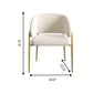 Set of 2 Modern Dining Chairs with Metal Frame for Long-Lasting Use, Fabric Upholstered with Curved Backrest, 24" L x 22" W x 31.5" H, Beige