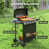 Black 4+1 Burner Propane Gas BBQ Grill with Side Burner