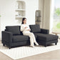 L Shaped Couch, L Shape Sofa with Chaise Lounge and Spring Cushion for Living Room, Bedroom, Grey