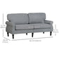 Stylish Midback Double Sofa with Sponge Padding, 2 Seater Sofa Couch, with Rubber Wood Leg, Grey