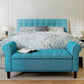 50" Storage Ottoman Bench with Rolled Arms - Teal