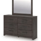 Prendonea - Charcoal - Dresser and Mirror