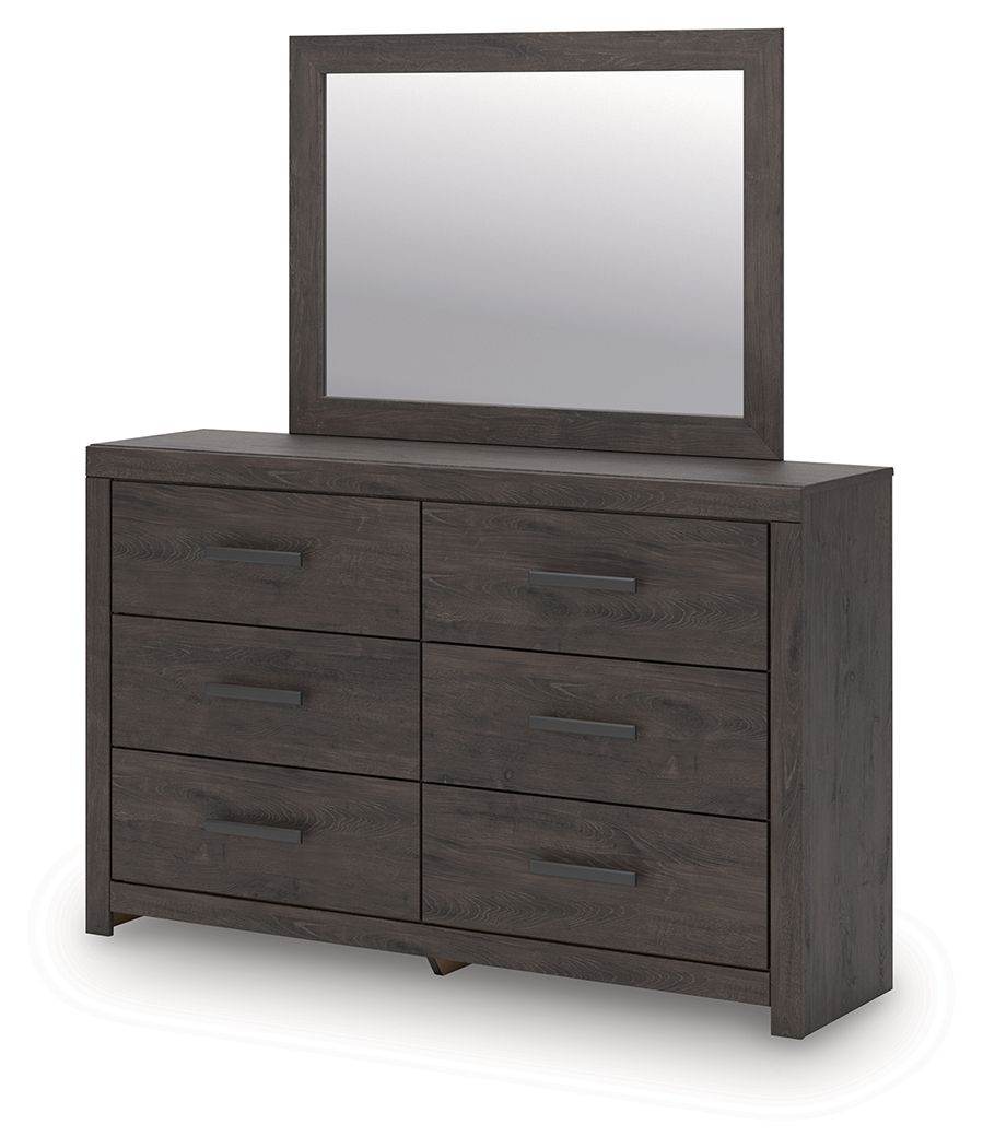 Prendonea - Charcoal - Dresser and Mirror - Forward Furniture