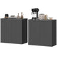 Sideboard Buffet Cabinet Set of 2 with Soft-Close Door - Distressed Black Grey