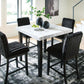 Mervannie - 5 Pc. - Counter Height Dining Table And 4 Barstools - Gray / Black