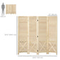 4.7' 4 Panel Wooden Room Divider with Pegboard Display, Folding Privacy Screen for Home Office, Natural