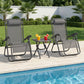 Zero Gravity Chair Set of 2 Patio Chair with Side Table Cupholders and Pillows for Pool, Backyard, Lawn, Beach, Grey