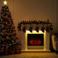 41 Inch Electric Fireplace with Mantel, 1400W Fireplace Heater with Adjustable 3D Flame Effect for Living Room, White