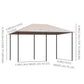 13'x 10' Soft-top Steel Patio Gazebo Canopy Party Tent with 6 Removable Curtains and Drainage Holes, Khaki