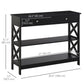 39" Console Table, Narrow Entryway Table with Storage Shelves, Drawers and X Frame for Behind Couch, Living Room, Hallway, Black