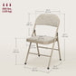 Set of 6 Metal Foldable Chairs, Faux Linen Padded Folding Chairs with Cushion Seat and Open Back for Indoor, Beige
