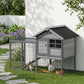 Rabbit Hutch Outdoor, 48"L Large Wooden Bunny Cage with Run, Grey