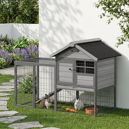 48" Wood Rabbit Hutch with Run