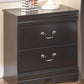 Huey - Black - Two Drawer Night Stand