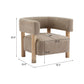Cozy Accent Armchair with Spring Bag Seat Cushion, Single Lounge Sofa for Bedroom, 30.5" L x 29.5" W x 27" H, Light Camel+Natural Wood