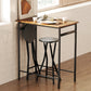 Set of 2 Foldable Barstools, Counter Height Bar Stools with Footrest and Steel Legs for Kitchen Island, Black