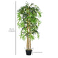 Set of 2 5FT Artificial Tree Bamboo Tree Fake Plants in Pot for Home Office Living Room Decor, Green