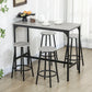 5-Piece Bar Table Set for 4, Industrial Counter Height Bar Table and Chairs for Kitchen, Dining Room, Grey