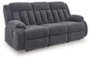Observation - Reclining Power Sofa With Drop Down Table - Steel
