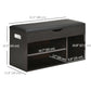 Shoe Storage Bench with Padded Cushion - Black