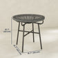 Rattan Side Table, Round Outdoor Table, with Round PE Rattan and Tempered Glass Table Top for Patio, Garden, Dark Grey