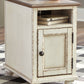 Realyn - Chair Side End Table - AC / USB - White / Brown