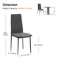 High Back Dining Chairs Set of 4 with Metal Legs - Grey