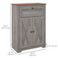 Farmhouse Sideboard Storage Cabinet with Drawer - Grey Wash