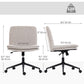 Armless Criss Cross Office Chair with Wheels - Beige