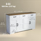 Sideboard Buffet Cabinet with 3 Drawers - Distressed White
