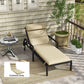 Patio Chaise Lounge Chair Cushion Replacement Sun Lounger Pads with Headrest and Ties, Beige