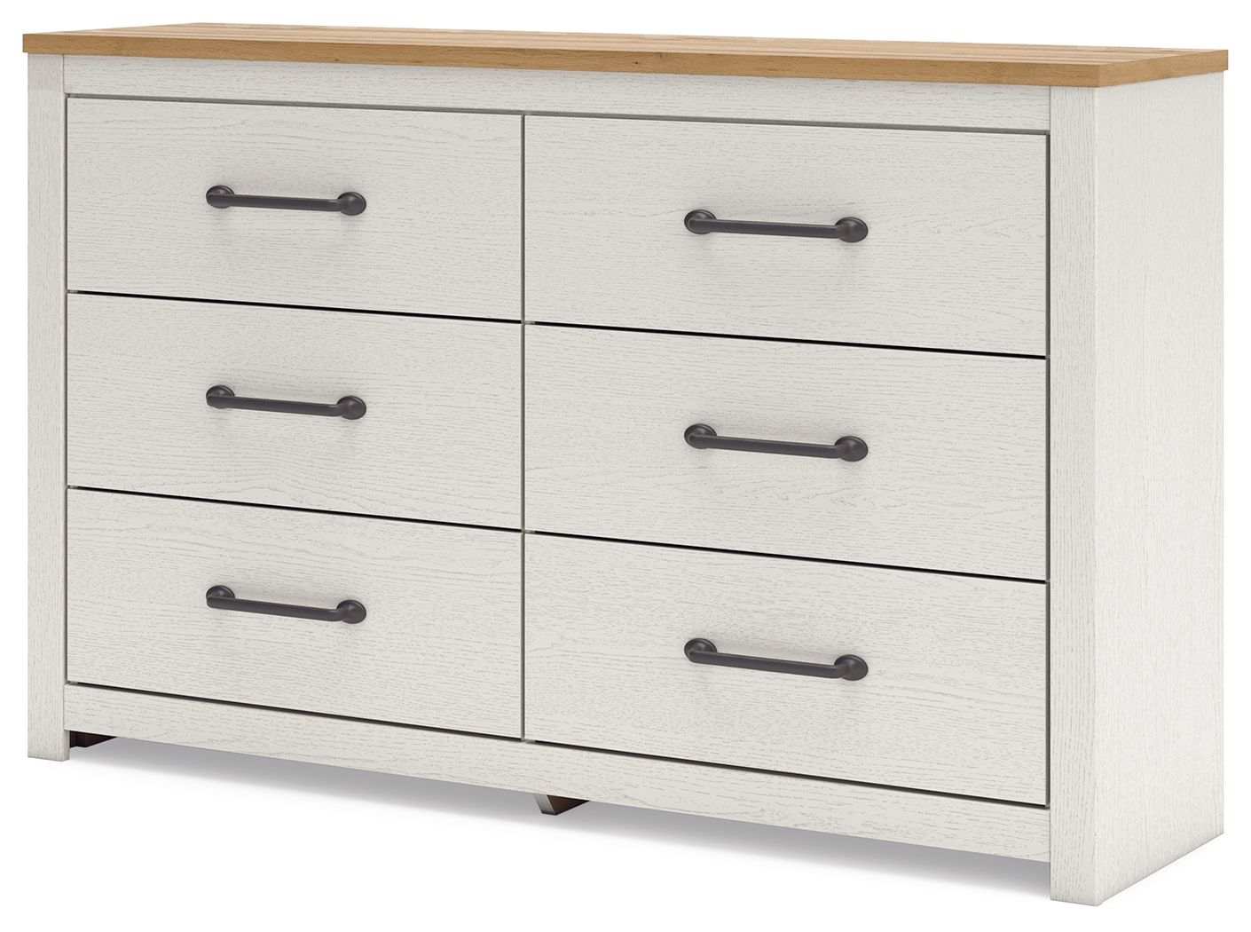 Linnocreek - White / Warm Brown - Six Drawer Dresser