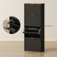 Modern Shoe Storage Cabinet with 4 Flip Drawers and Adjustable Shelves, Shoe Cabinet for 18-24 Pairs of Shoes, Black