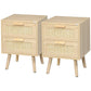 Boho Nightstand Set of 2 with 2 Drawers