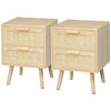 Boho Nightstand Set of 2 with 2 Drawers