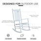 Wooden White Porch Rocking Chair Patio Rocking Single Leisure Reclining Seat Armchair