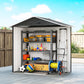 6.5x3.5ft Metal Garden Storage Shed for Outdoor Tool Storage with Double Sliding Doors and Vents, Dark Grey