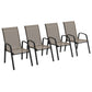Set of 4 Outdoor Dining Chairs, Heavy Duty Stackable Patio Dining Set with Armrests for Balcony Garden, Grey